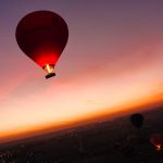Hot air balloon ride in the Valley of the Kings at sunrise