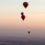 Hot air balloons, view over the Valley of the Kings