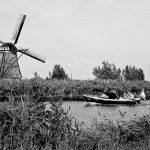 boat and winmill at Kinderdijk, Netherlands
