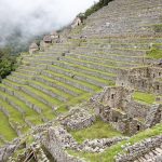Machu Picchu view of the stairs city of the incas Peru