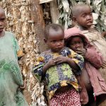 kids from a twa tribe photographed in a pygmy village inRuhengeri Rwanda