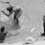 people washing in the Ganges in Varanasi India