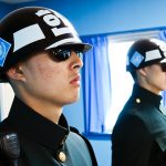 North Korean soldiers at the JSA border with North Korea