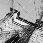 brookly bridge close up in black and white in new york city NYC USA
