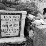 inscription in the garden tomb in Jerusalem