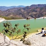 view on the natural pool in Hierve el Agua