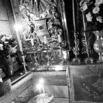 inside the tomb of Jesus in the Holy Sepulchre church in Jerusalem