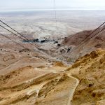 view from the Masada cableway cable car in Israel