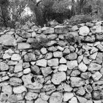 wall of stones at the Garden Tomb, tomb of Jesus Christ in Jerusalem