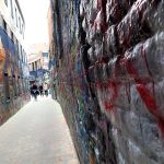 alley of street art in Ghent in Werregarenstraat