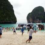reality vs expectations at Maya Bay in Krabi Thailand suffered from over tourism and is now closed to allow the ecosystem to recover