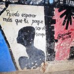 a mural painting from the cuban painter Salvador Gonzalez in Callejon de Hamel in la Havana Cuba puedo esperar mas que tu, porque soy el tiempo (I can wait more than you, because I am the time)