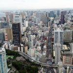 view on Tokyo Japan from the Tokyo Tower top deck