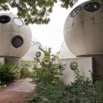 walking by the Bolwoningen in den Bosch the Netherlands unique forms of houses shaped as balls