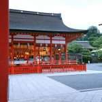 the Fushimi Inari shrine in Kyoto dedicated to the God of Rice and Sake