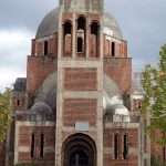 only the outside of this church has been completed in Pristina Kosovo