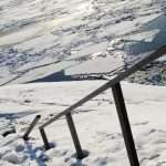 snow on the water from Suomenlinna in Finland