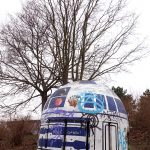 R2-D2 star wars robot in prague painted on an old bunker