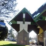 cube houses designed by dutch architect Piet Blom around 1977 before building the ones in Rotterdam