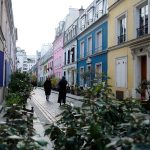 view of rue cremieux, the most colorful street in Paris, photo of november 2019